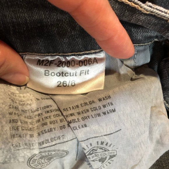 VINTAGE M2F BLACK BOOTCUT DENIM JEANS S 26/6 - Picture 11 of 11